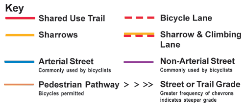 City of Seattle Bike map key